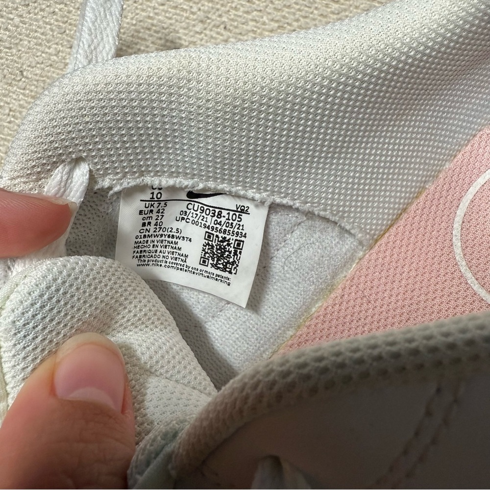 Nike Court Royal White and Pink Sneakers Classic Design - Picture 8 of 9